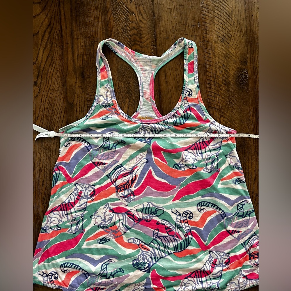 Lilly Pulitzer Racerback tee shirt animal print multi colored size medium - Picture 3 of 14